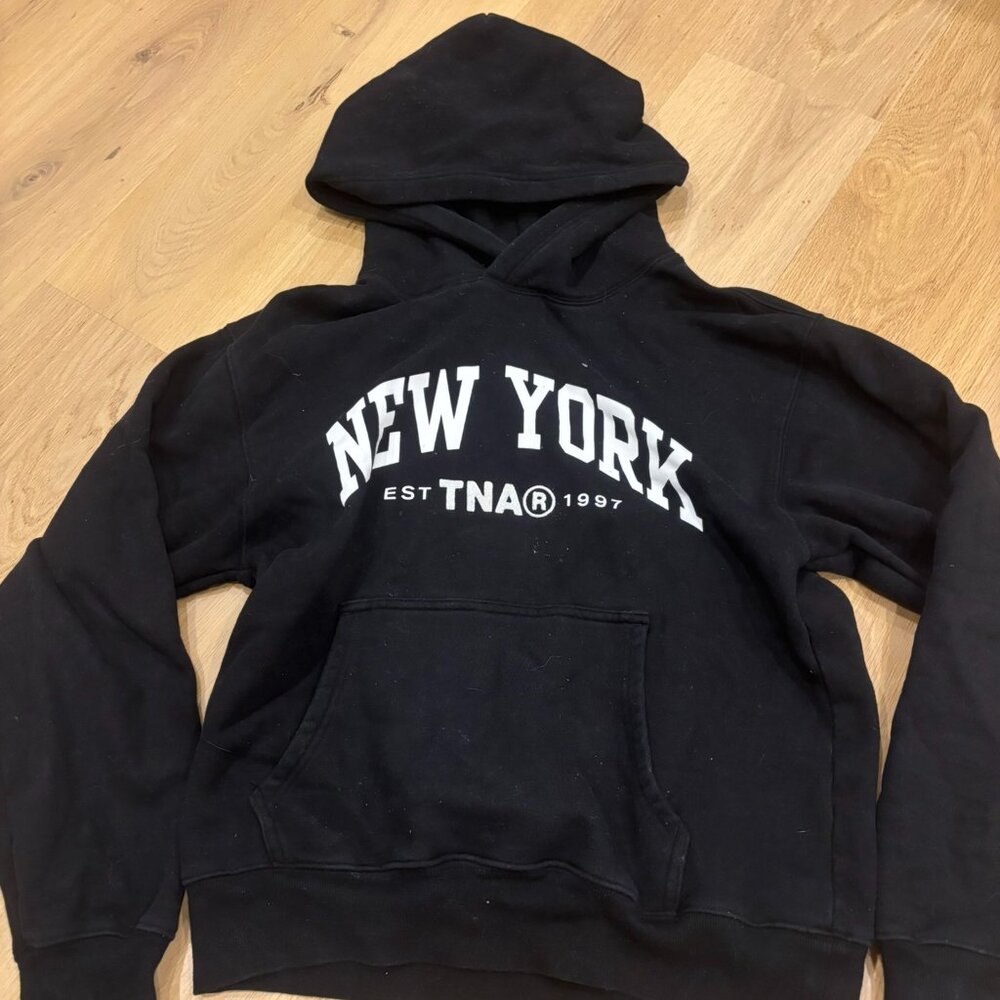 TNA New York Hoodie Women’s Size M Black Cozy Pullover